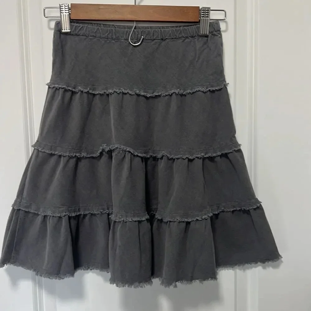 Cato girls | Girls Cotton Grey Ruffled Midi Skirt size Small (7) - Picture 4 of 6